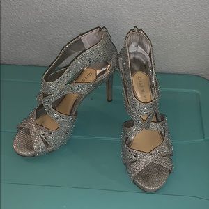 4.5 inch silver heels